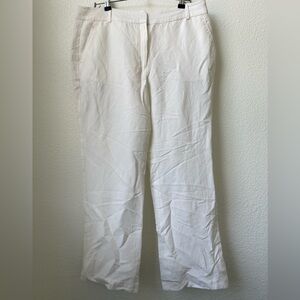 Talbots White Linen Blend Wide Leg Trouser Size 12